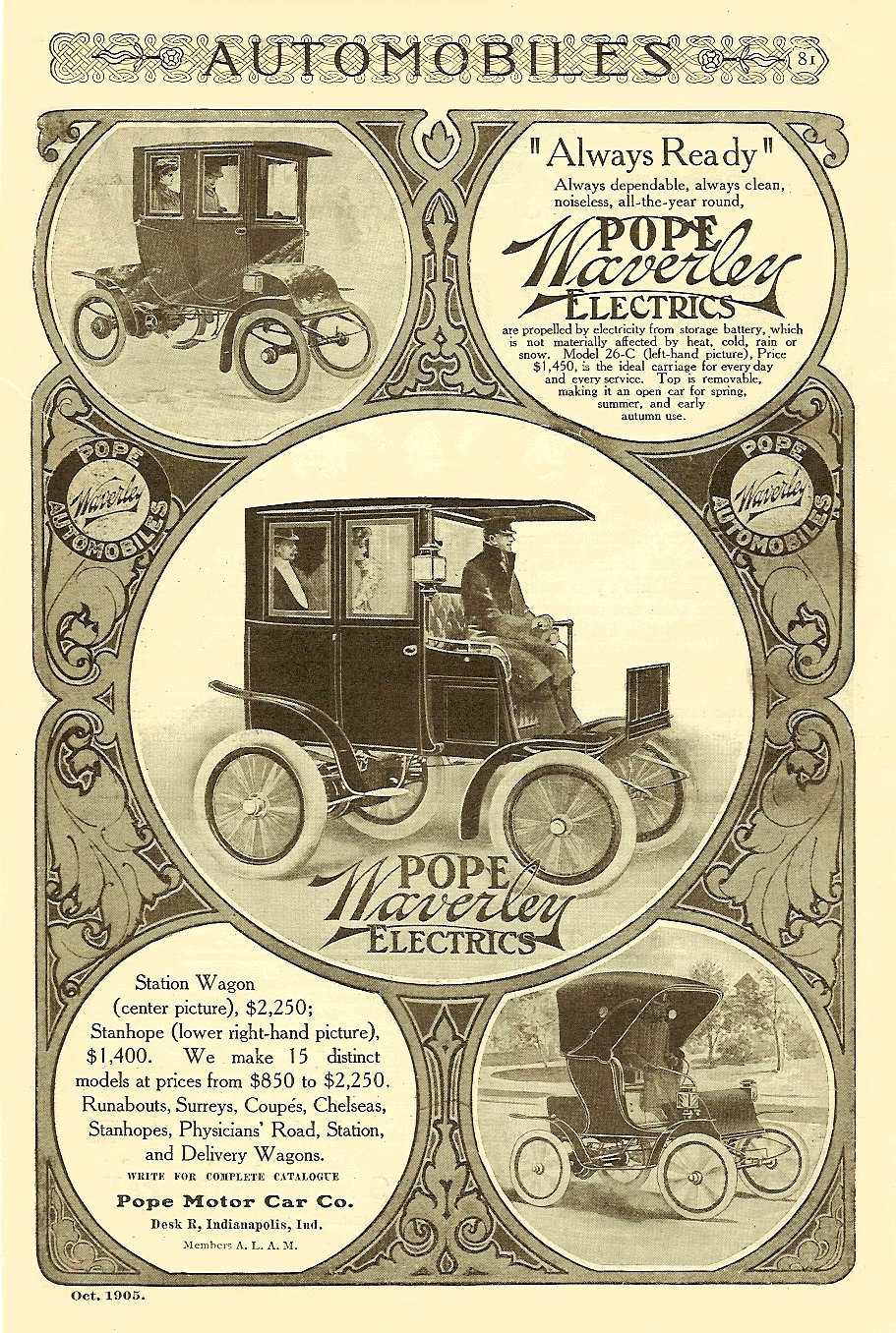 1905 Pope Auto Advertising